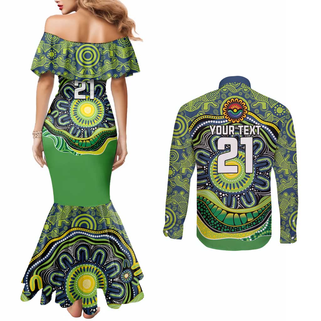 Custom Canberra Honouring First Nations Couples Matching Mermaid Dress and Long Sleeve Button Shirt NAIDOC 2026 Deadly 50 Years