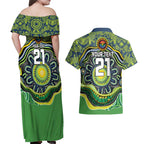 Custom Canberra Honouring First Nations Couples Matching Off Shoulder Maxi Dress and Hawaiian Shirt NAIDOC 2026 Deadly 50 Years