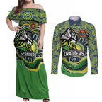 Custom Canberra Honouring First Nations Couples Matching Off Shoulder Maxi Dress and Long Sleeve Button Shirt NAIDOC 2026 Deadly 50 Years