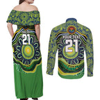 Custom Canberra Honouring First Nations Couples Matching Off Shoulder Maxi Dress and Long Sleeve Button Shirt NAIDOC 2026 Deadly 50 Years