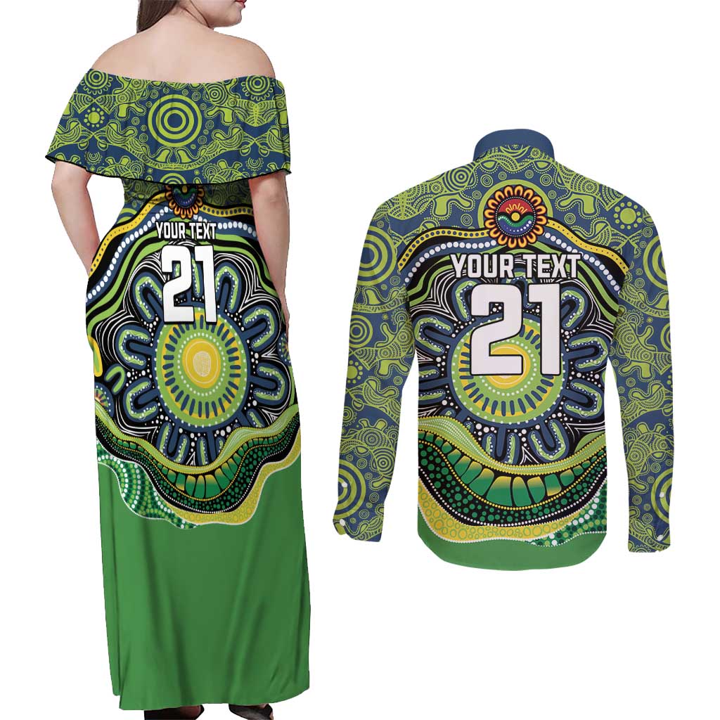 Custom Canberra Honouring First Nations Couples Matching Off Shoulder Maxi Dress and Long Sleeve Button Shirt NAIDOC 2026 Deadly 50 Years