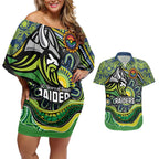 Custom Canberra Honouring First Nations Couples Matching Off Shoulder Short Dress and Hawaiian Shirt NAIDOC 2026 Deadly 50 Years