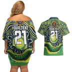 Custom Canberra Honouring First Nations Couples Matching Off Shoulder Short Dress and Hawaiian Shirt NAIDOC 2026 Deadly 50 Years
