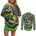 Custom Canberra Honouring First Nations Couples Matching Off Shoulder Short Dress and Long Sleeve Button Shirt NAIDOC 2026 Deadly 50 Years