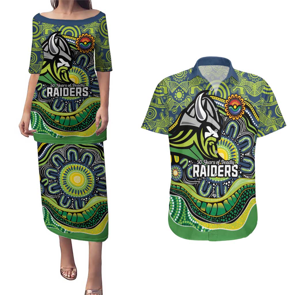 Custom Canberra Honouring First Nations Couples Matching Puletasi and Hawaiian Shirt NAIDOC 2026 Deadly 50 Years