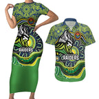Custom Canberra Honouring First Nations Couples Matching Short Sleeve Bodycon Dress and Hawaiian Shirt NAIDOC 2026 Deadly 50 Years