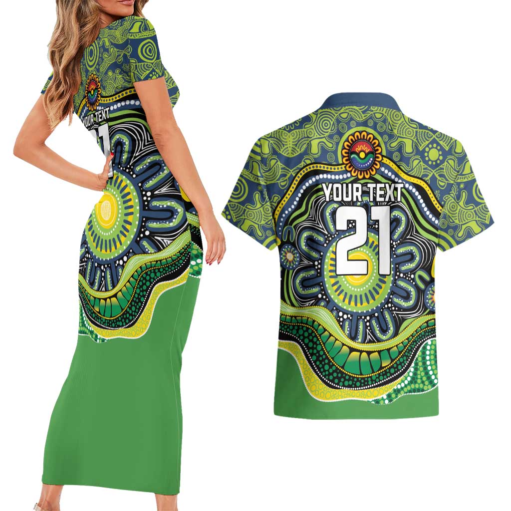 Custom Canberra Honouring First Nations Couples Matching Short Sleeve Bodycon Dress and Hawaiian Shirt NAIDOC 2026 Deadly 50 Years