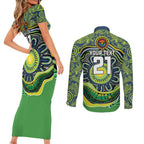 Custom Canberra Honouring First Nations Couples Matching Short Sleeve Bodycon Dress and Long Sleeve Button Shirt NAIDOC 2026 Deadly 50 Years