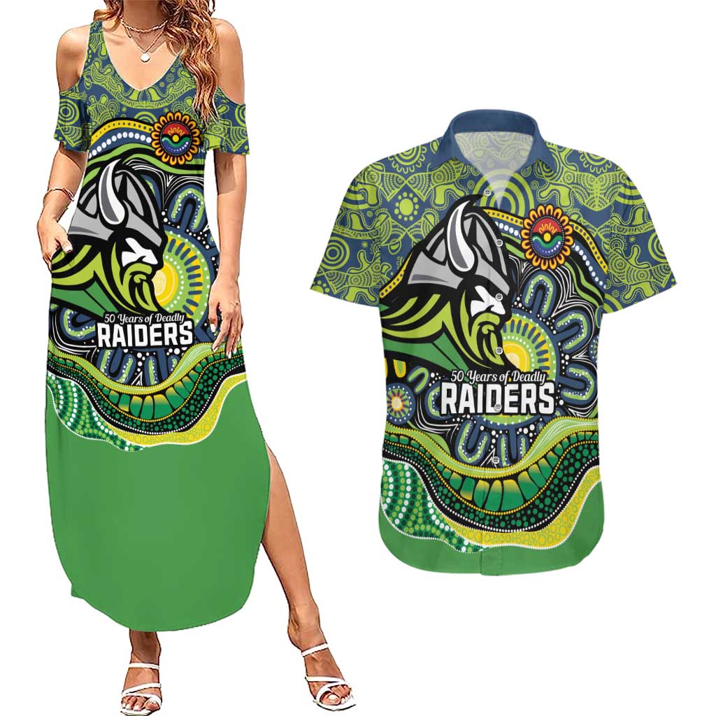 Custom Canberra Honouring First Nations Couples Matching Summer Maxi Dress and Hawaiian Shirt NAIDOC 2026 Deadly 50 Years