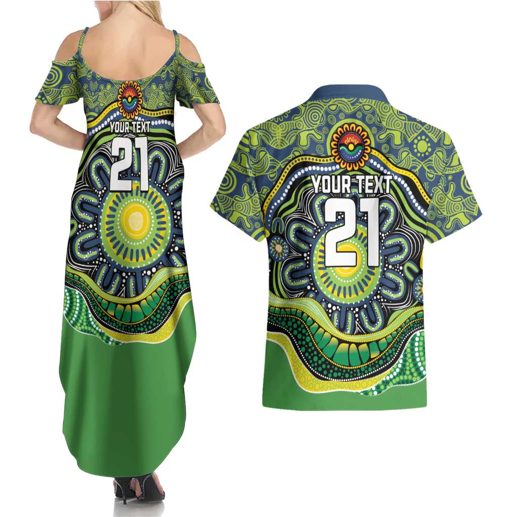 Custom Canberra Honouring First Nations Couples Matching Summer Maxi Dress and Hawaiian Shirt NAIDOC 2026 Deadly 50 Years