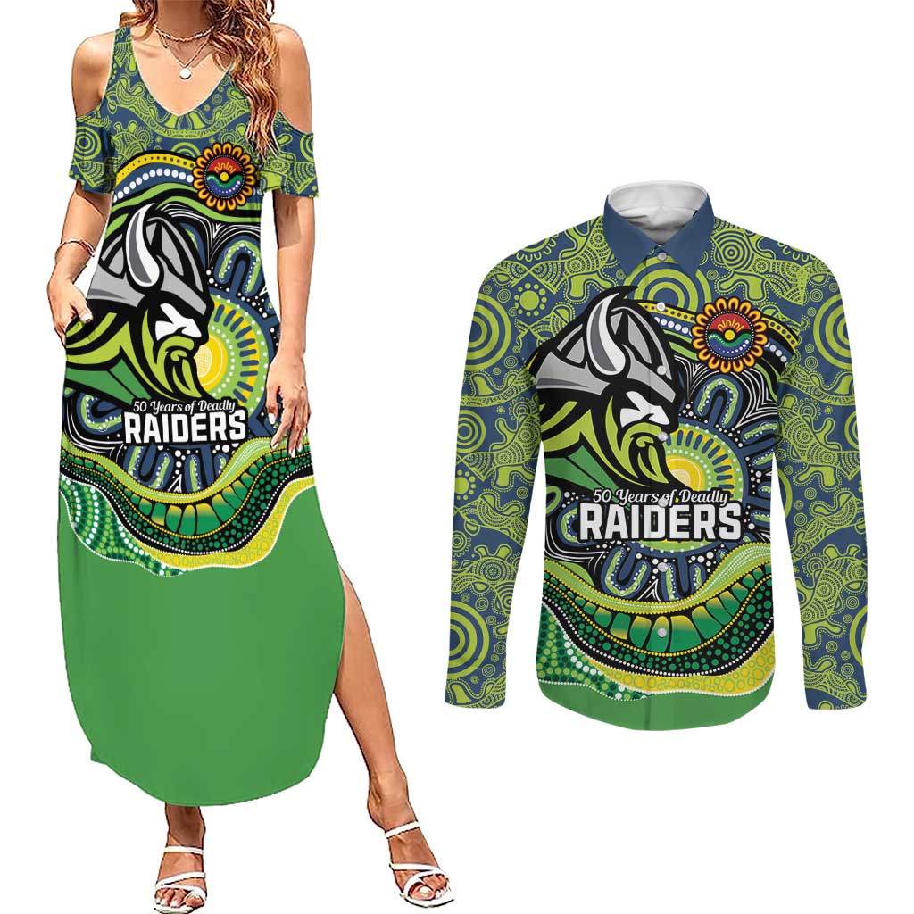 Custom Canberra Honouring First Nations Couples Matching Summer Maxi Dress and Long Sleeve Button Shirt NAIDOC 2026 Deadly 50 Years