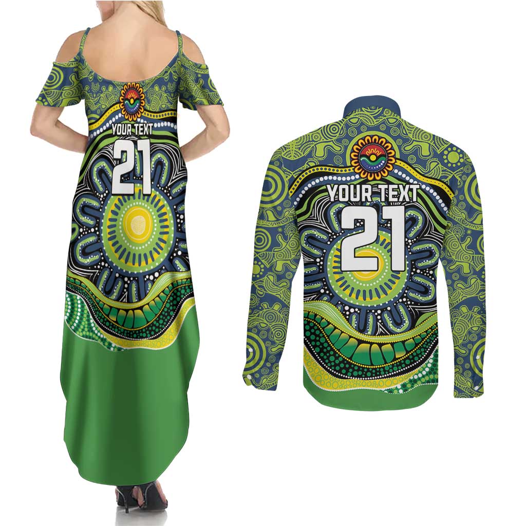 Custom Canberra Honouring First Nations Couples Matching Summer Maxi Dress and Long Sleeve Button Shirt NAIDOC 2026 Deadly 50 Years