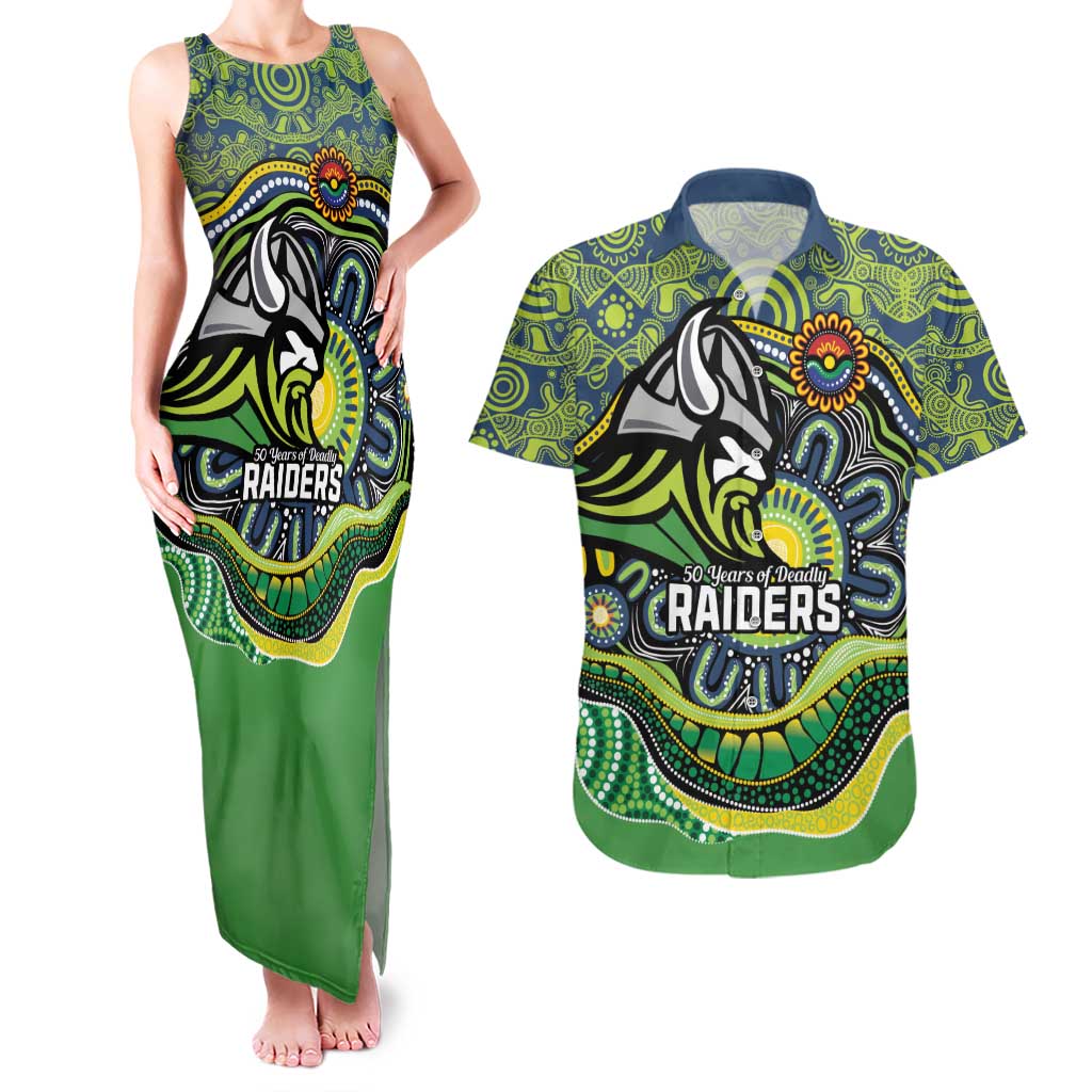 Custom Canberra Honouring First Nations Couples Matching Tank Maxi Dress and Hawaiian Shirt NAIDOC 2026 Deadly 50 Years