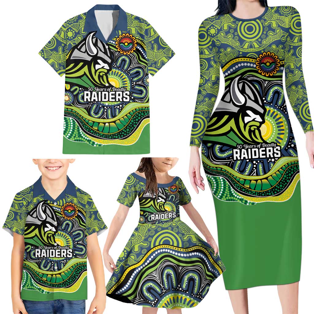 Custom Canberra Honouring First Nations Family Matching Long Sleeve Bodycon Dress and Hawaiian Shirt NAIDOC 2026 Deadly 50 Years