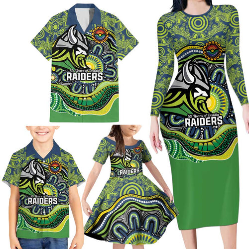 Custom Canberra Honouring First Nations Family Matching Long Sleeve Bodycon Dress and Hawaiian Shirt NAIDOC 2026 Deadly 50 Years