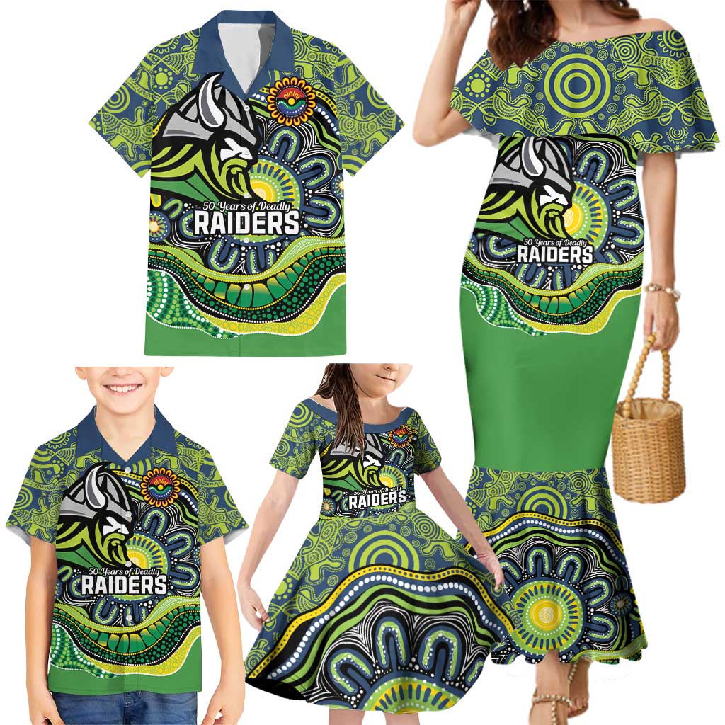 Custom Canberra Honouring First Nations Family Matching Mermaid Dress and Hawaiian Shirt NAIDOC 2026 Deadly 50 Years