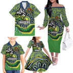 Custom Canberra Honouring First Nations Family Matching Off The Shoulder Long Sleeve Dress and Hawaiian Shirt NAIDOC 2026 Deadly 50 Years
