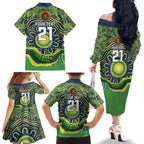 Custom Canberra Honouring First Nations Family Matching Off The Shoulder Long Sleeve Dress and Hawaiian Shirt NAIDOC 2026 Deadly 50 Years