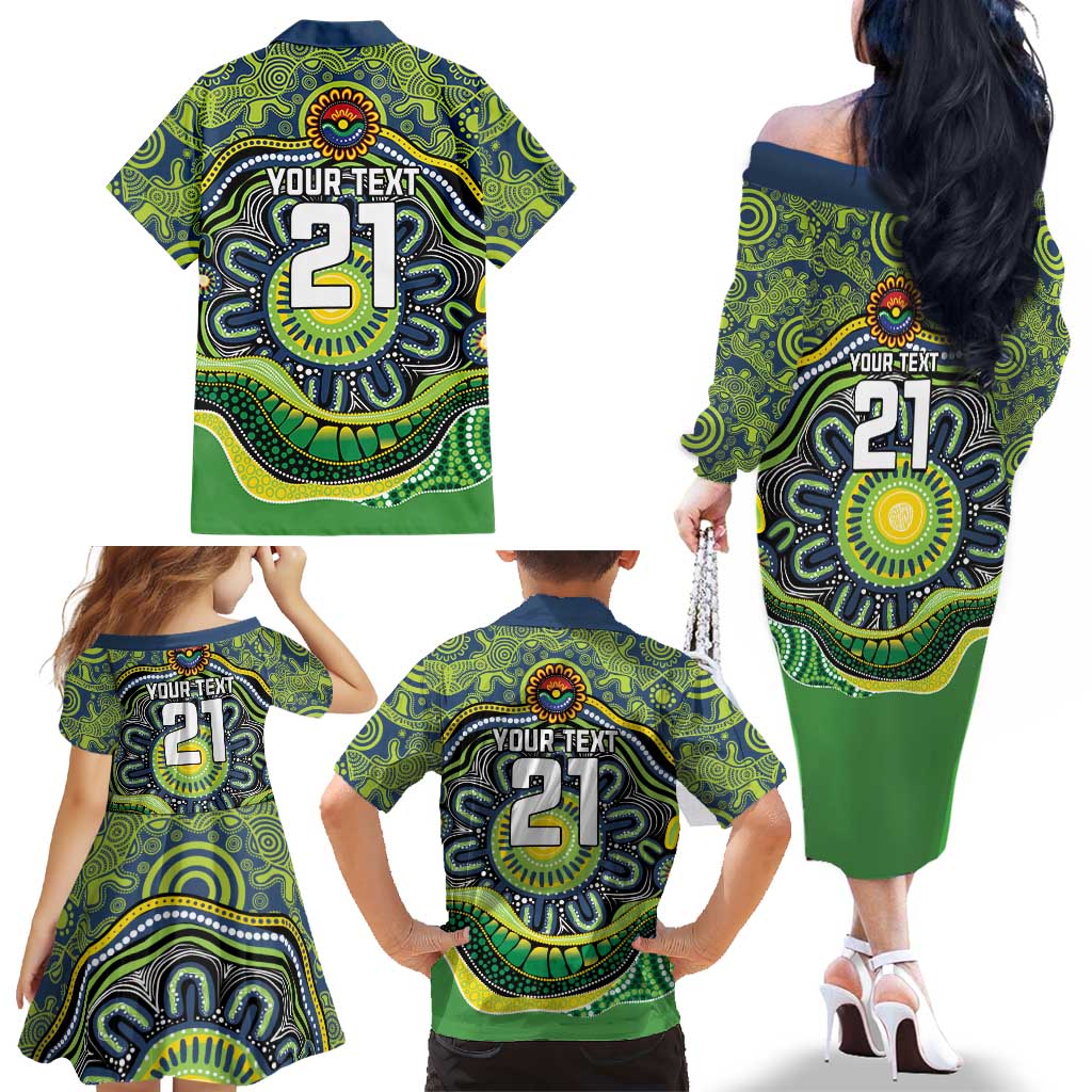 Custom Canberra Honouring First Nations Family Matching Off The Shoulder Long Sleeve Dress and Hawaiian Shirt NAIDOC 2026 Deadly 50 Years