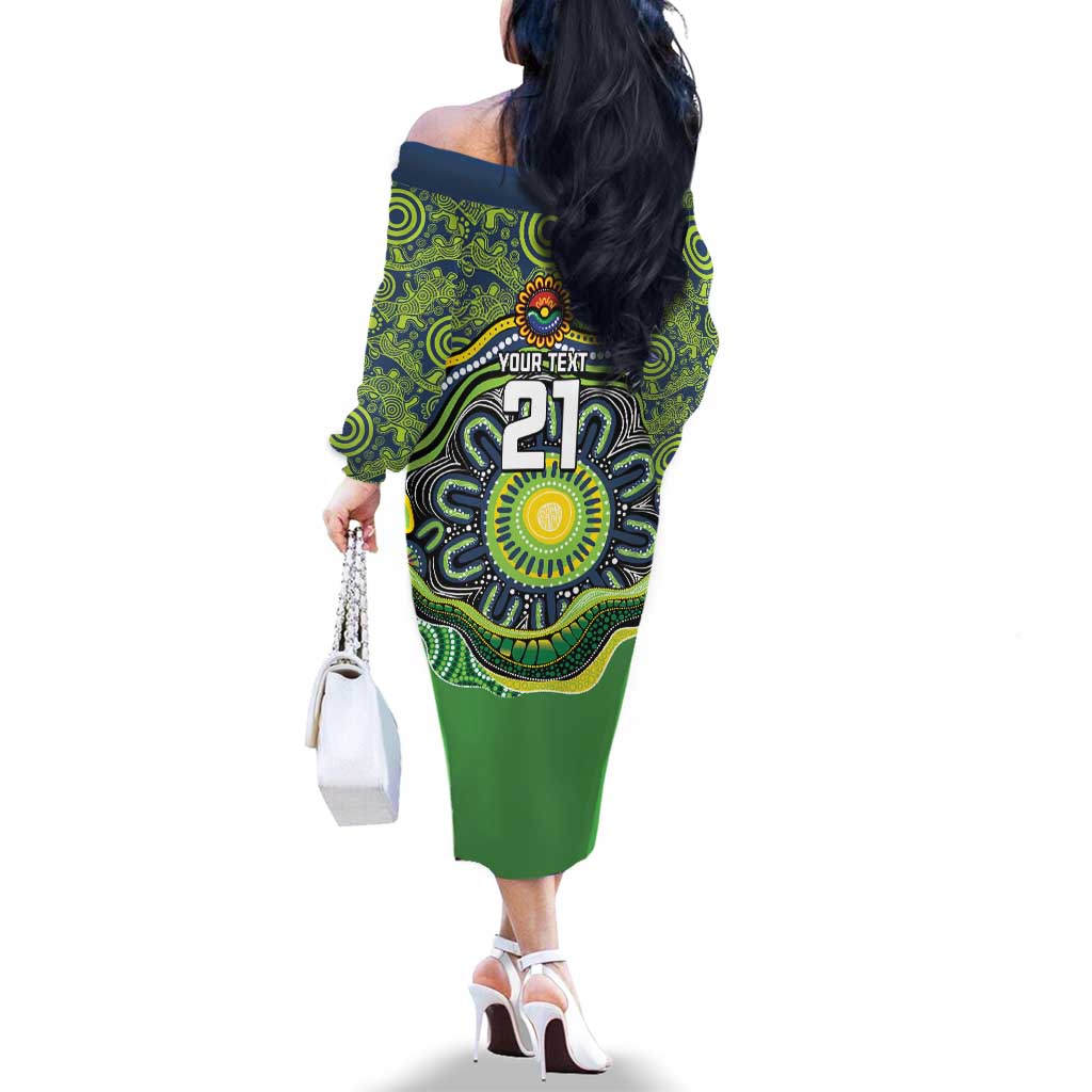 Custom Canberra Honouring First Nations Family Matching Off The Shoulder Long Sleeve Dress and Hawaiian Shirt NAIDOC 2026 Deadly 50 Years