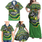 Custom Canberra Honouring First Nations Family Matching Off Shoulder Maxi Dress and Hawaiian Shirt NAIDOC 2026 Deadly 50 Years