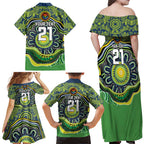 Custom Canberra Honouring First Nations Family Matching Off Shoulder Maxi Dress and Hawaiian Shirt NAIDOC 2026 Deadly 50 Years