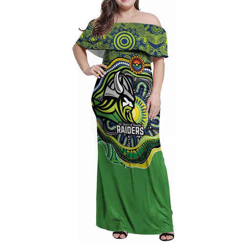 Custom Canberra Honouring First Nations Family Matching Off Shoulder Maxi Dress and Hawaiian Shirt NAIDOC 2026 Deadly 50 Years