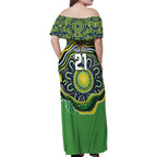Custom Canberra Honouring First Nations Family Matching Off Shoulder Maxi Dress and Hawaiian Shirt NAIDOC 2026 Deadly 50 Years