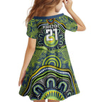 Custom Canberra Honouring First Nations Family Matching Off Shoulder Short Dress and Hawaiian Shirt NAIDOC 2026 Deadly 50 Years