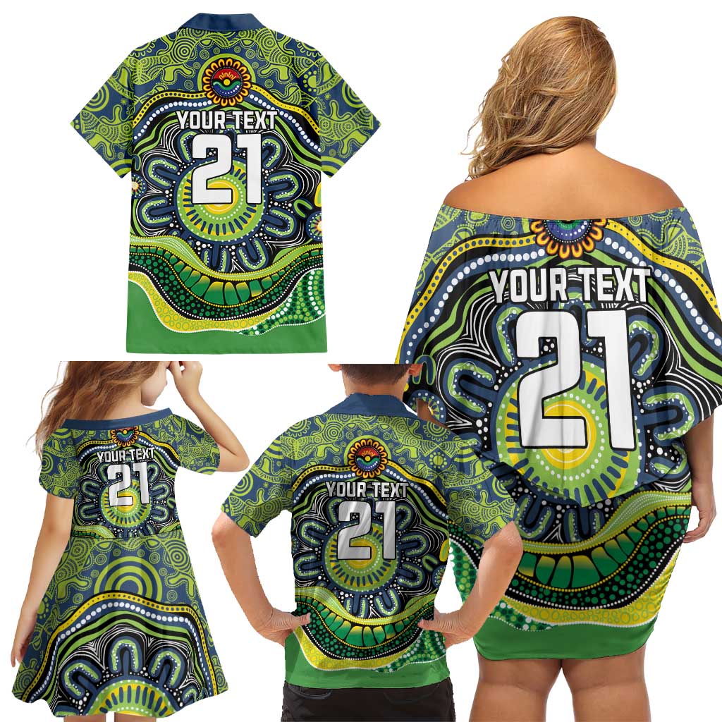 Custom Canberra Honouring First Nations Family Matching Off Shoulder Short Dress and Hawaiian Shirt NAIDOC 2026 Deadly 50 Years