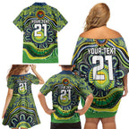 Custom Canberra Honouring First Nations Family Matching Off Shoulder Short Dress and Hawaiian Shirt NAIDOC 2026 Deadly 50 Years