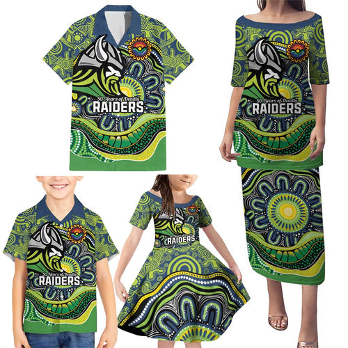 Custom Canberra Honouring First Nations Family Matching Puletasi and Hawaiian Shirt NAIDOC 2026 Deadly 50 Years