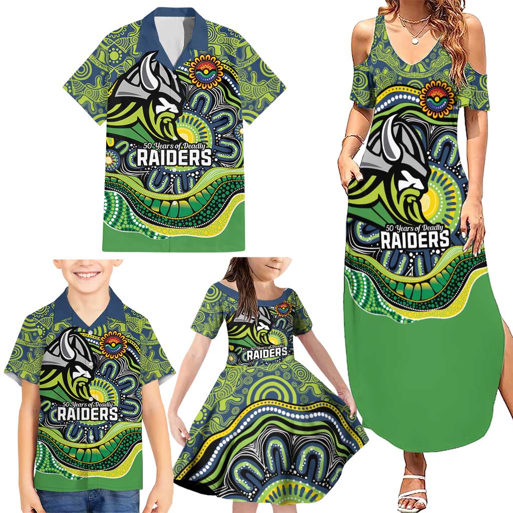 Custom Canberra Honouring First Nations Family Matching Summer Maxi Dress and Hawaiian Shirt NAIDOC 2026 Deadly 50 Years
