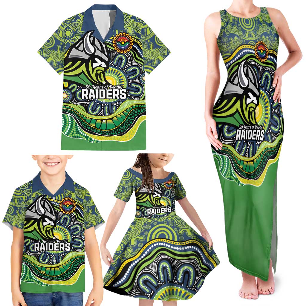 Custom Canberra Honouring First Nations Family Matching Tank Maxi Dress and Hawaiian Shirt NAIDOC 2026 Deadly 50 Years