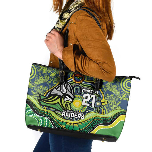 Custom Canberra Honouring First Nations Leather Tote Bag NAIDOC 2026 Deadly 50 Years