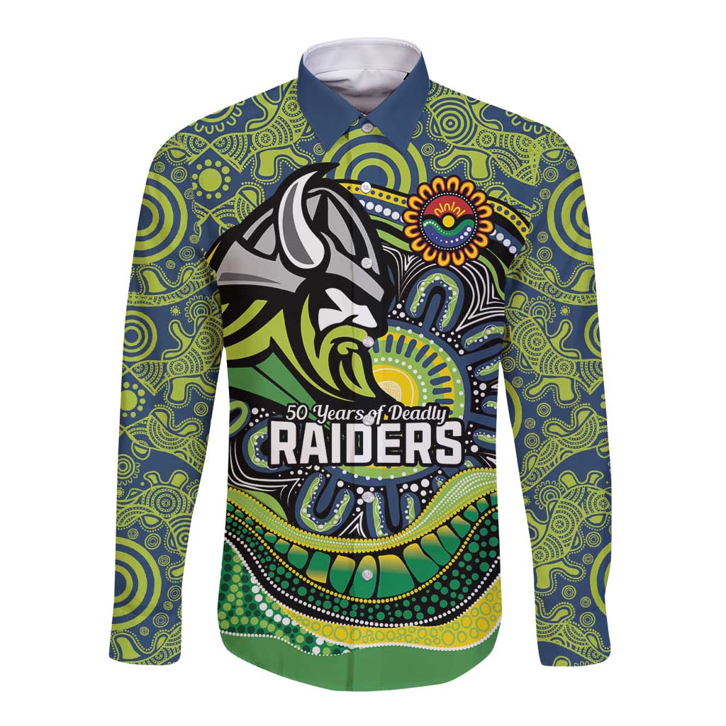 Custom Canberra Honouring First Nations Long Sleeve Button Shirt NAIDOC 2026 Deadly 50 Years
