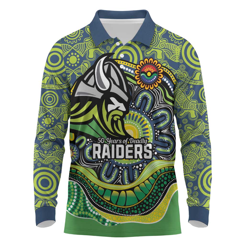 Custom Canberra Honouring First Nations Long Sleeve Polo Shirt NAIDOC 2026 Deadly 50 Years