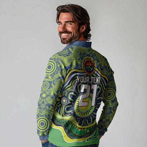 Custom Canberra Honouring First Nations Long Sleeve Polo Shirt NAIDOC 2026 Deadly 50 Years
