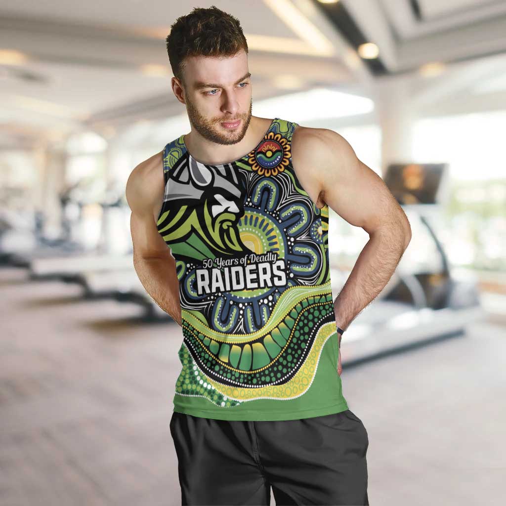 Custom Canberra Honouring First Nations Men Tank Top NAIDOC 2026 Deadly 50 Years
