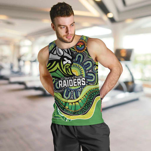 Custom Canberra Honouring First Nations Men Tank Top NAIDOC 2026 Deadly 50 Years