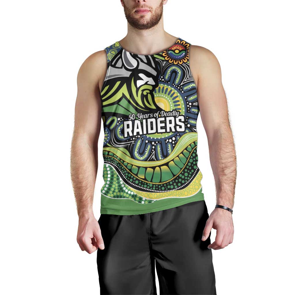 Custom Canberra Honouring First Nations Men Tank Top NAIDOC 2026 Deadly 50 Years