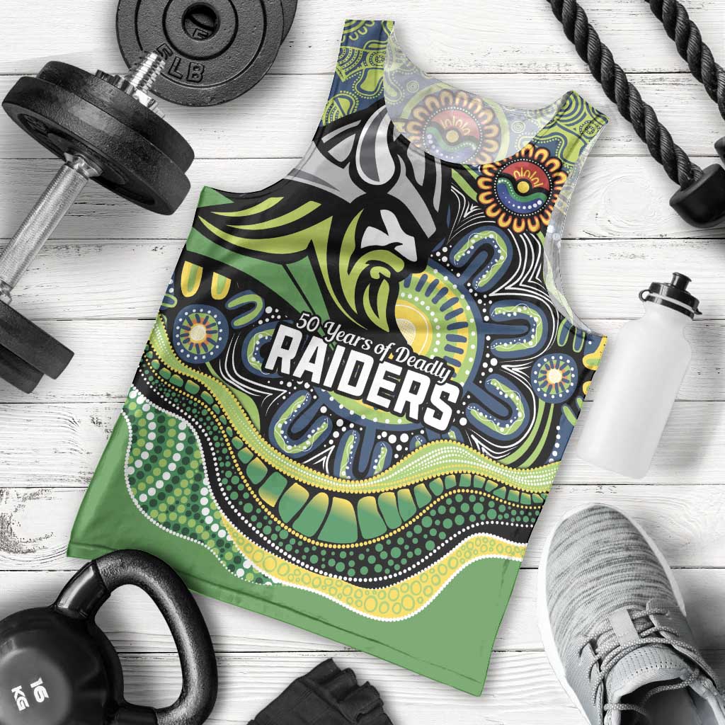 Custom Canberra Honouring First Nations Men Tank Top NAIDOC 2026 Deadly 50 Years