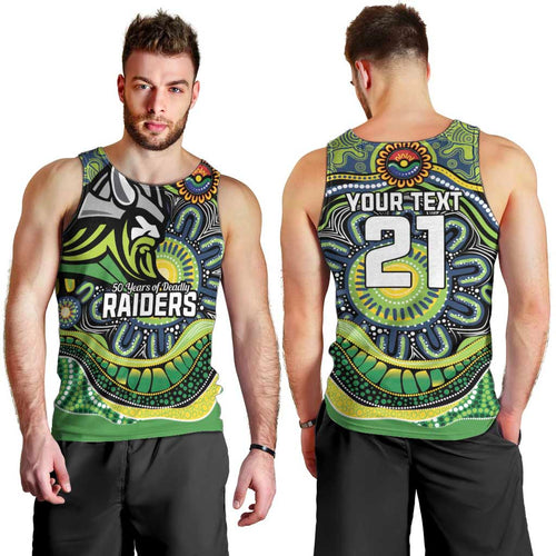 Custom Canberra Honouring First Nations Men Tank Top NAIDOC 2026 Deadly 50 Years