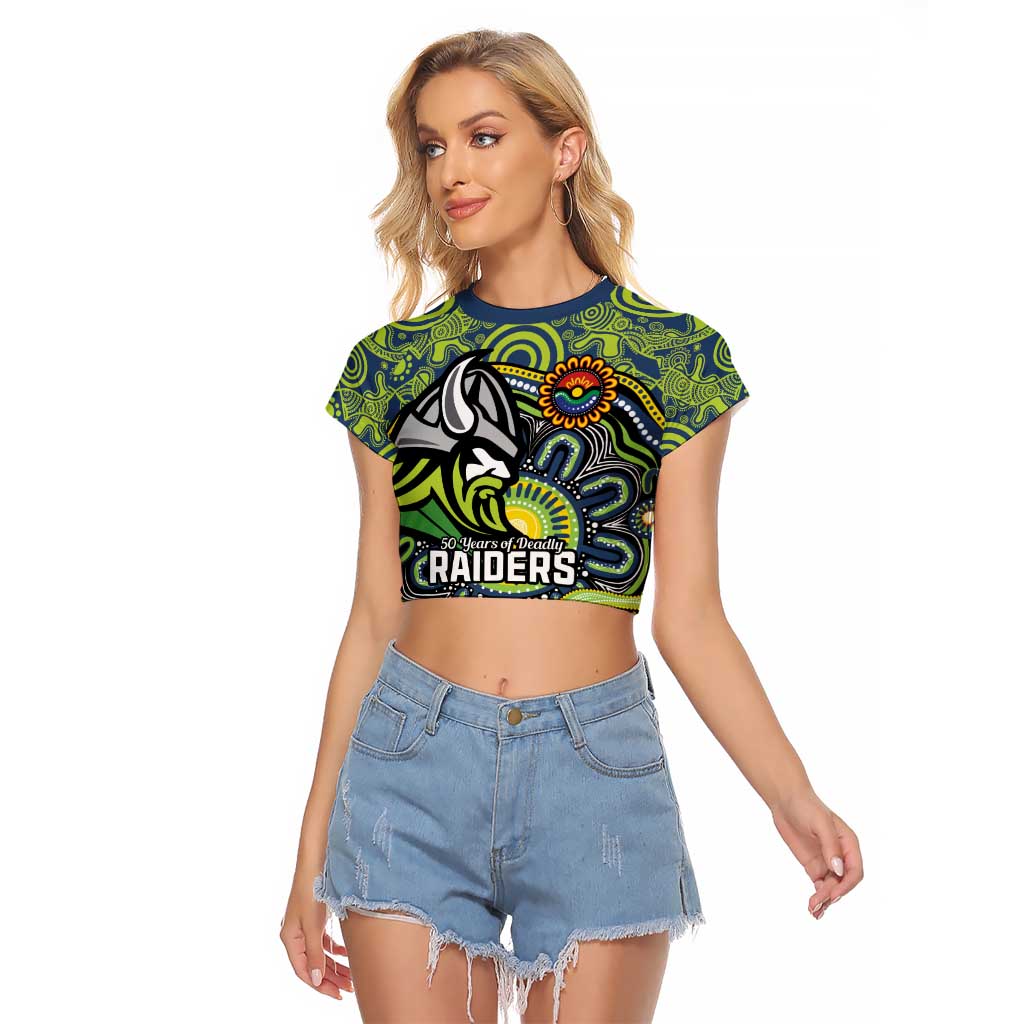 Custom Canberra Honouring First Nations Raglan Cropped T Shirt NAIDOC 2026 Deadly 50 Years