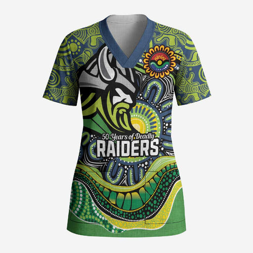 Custom Canberra Honouring First Nations Scrub Top NAIDOC 2026 Deadly 50 Years