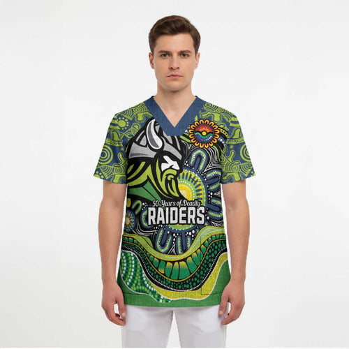 Custom Canberra Honouring First Nations Scrub Top NAIDOC 2026 Deadly 50 Years