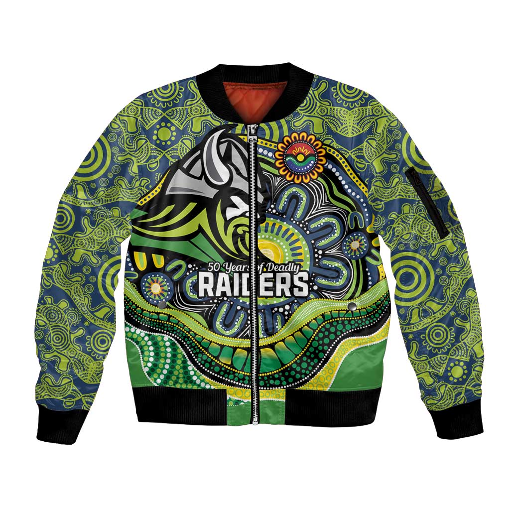 Custom Canberra Honouring First Nations Sleeve Zip Bomber Jacket NAIDOC 2026 Deadly 50 Years
