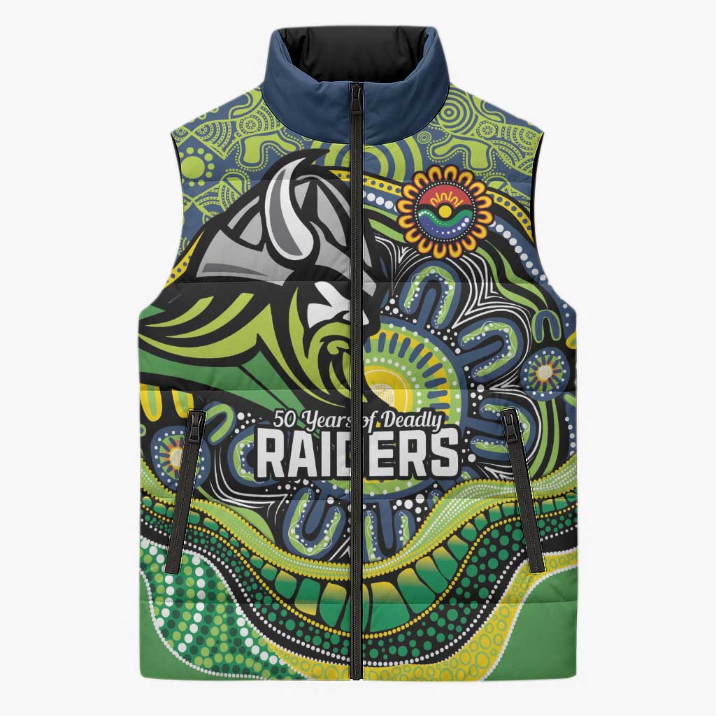 Custom Canberra Honouring First Nations Sleeveless Puffer Jacket NAIDOC 2026 Deadly 50 Years