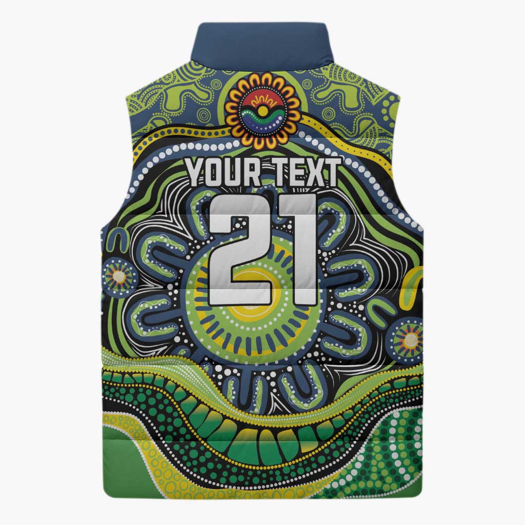 Custom Canberra Honouring First Nations Sleeveless Puffer Jacket NAIDOC 2026 Deadly 50 Years