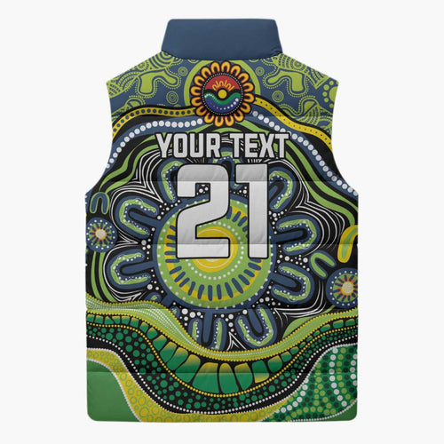 Custom Canberra Honouring First Nations Sleeveless Puffer Jacket NAIDOC 2026 Deadly 50 Years